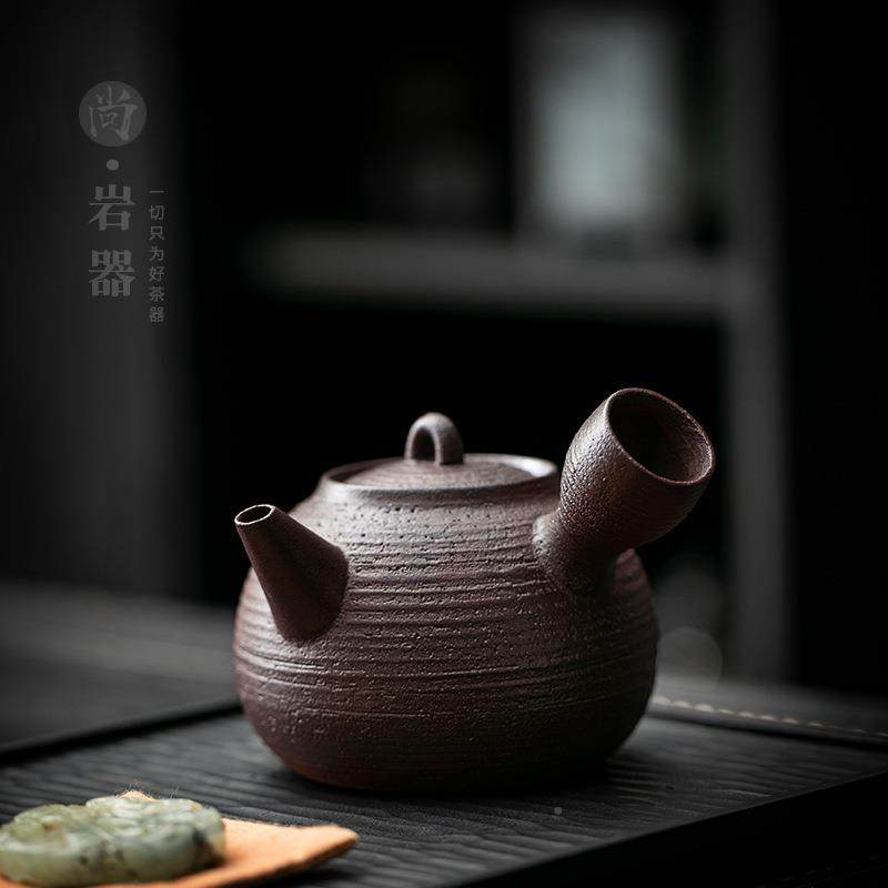 粗陶小型煮茶煮炉室内茶器具全套陶壶瓷jjl-0240侧把酒精炉碳复古