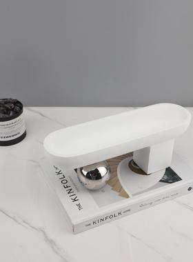 欧样式1035轻奢几何视小托盘摆件客厅茶几关电玄柜板间家居果盘装