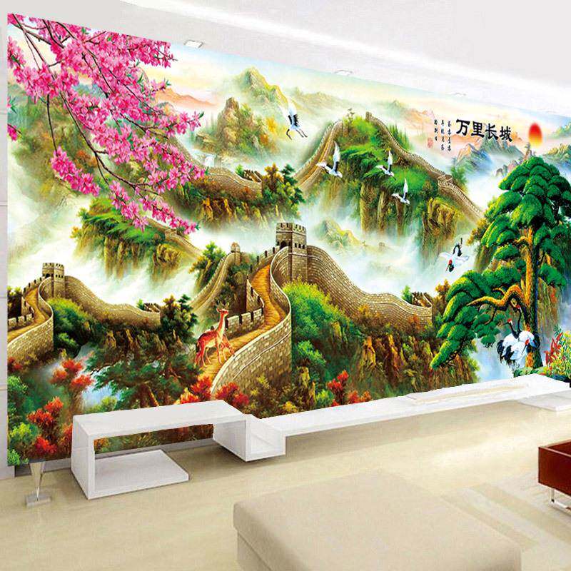 款5D钻石客画厅万里新长城圆富ULM贵图贴钻画点钻钻石十字绣钻