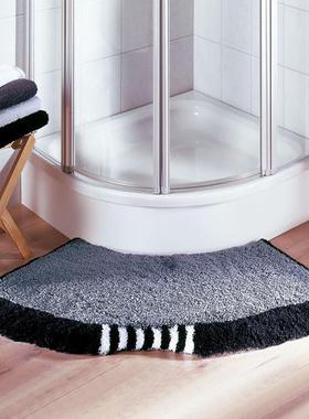 家用淋门浴房口扇形纯色地垫卫生地间TKJ半圆防滑脚踏浴垫淋间异
