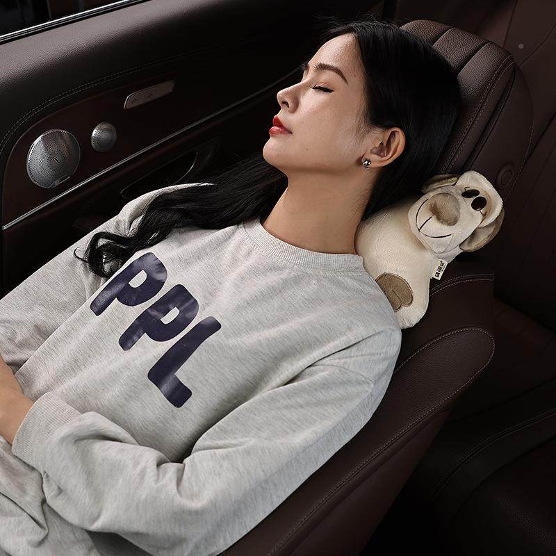 泥狗汽车可头枕座椅车载803护颈枕一对用女生内巴饰卡通爱装饰品