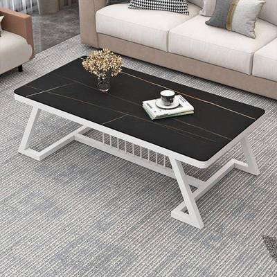 岩板茶小户型家用ZYE厅钢化玻璃几简约方小客桌子现代网红长形轻