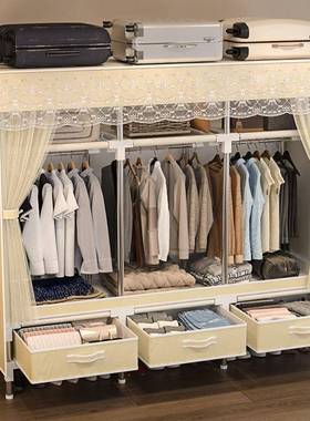 ETO衣柜房出租用加固结简用易衣柜家用实卧室钢管组装衣橱耐收纳