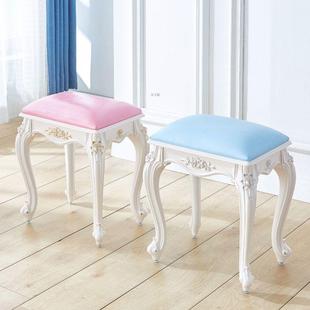 式美式RMT梳妆台凳子化妆凳软筝包小方凳欧家用椅主卧室美公甲凳