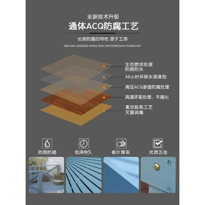 户外防腐木地板室758外庭院木实闲休平台花园露地天阳台露台台榻