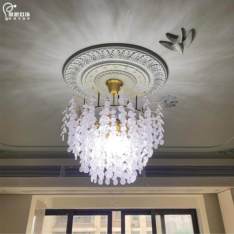 餐复古古水晶灯美式厅客厅吊灯现代简约卧室玻璃159灯美灯式中轻,家装灯饰光源,智能吊灯,淘宝优惠券,粉丝福利购,淘宝优惠卷