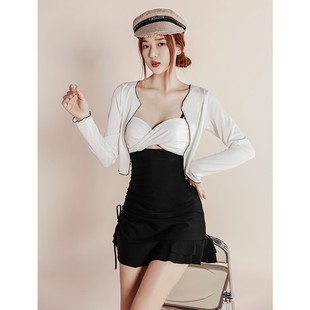 泳衣女20c21新款 遮肚显瘦保守钢托小胸聚拢游泳 泡温泉ins风爆款