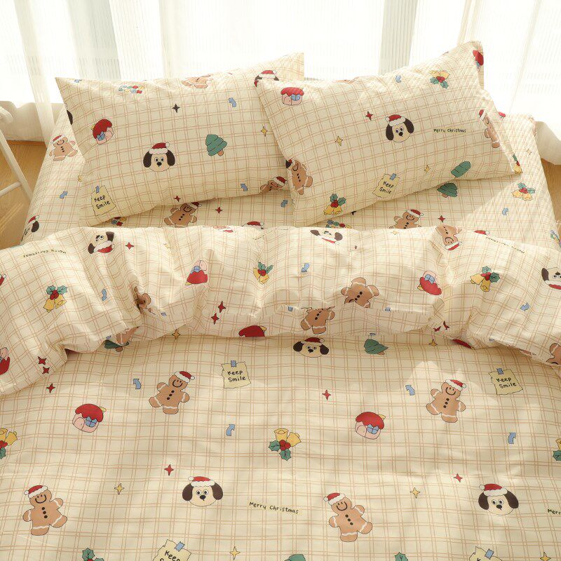 温馨圣诞节 儿童可爱卡通床上四件套全棉床单学生宿舍三件套