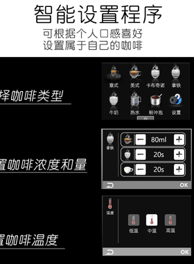EB亿贝斯特意式咖啡机家用全自动110V小型商用咖啡机研磨一体
