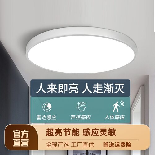 阳台吸顶灯e防水灯人体感应玄关防尘厨卫简约现代入户过道中山灯