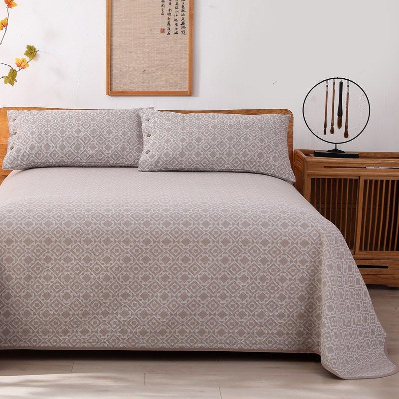 新款新款提花老粗布凉席三件套纯棉冬夏季两用加厚亚麻空调席粗布,床上用品,床单,淘宝优惠券,粉丝福利购,淘宝优惠卷