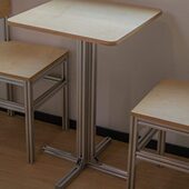 咖啡桌桦洋海洋铝型材桌椅木板铝合金桦桌子椅木桌板海洋桦木桌海