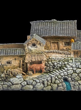 复古房子小摆件茶台装饰家居饰品古风禅意中国风怀旧X建筑创意摆