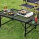 野营露营铝合金桌烧烤户外折叠桌铁网郊游野便携升降餐桌桌置物架