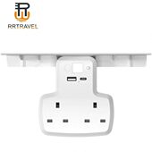 光墙转支架线感英规多孔功能usb插头转换器插夜灯插座无线带托盘