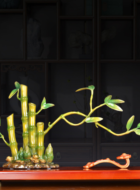 节节高竹子富足i如意纯铜摆件中式礼客厅酒柜玄关装饰乔迁新居礼