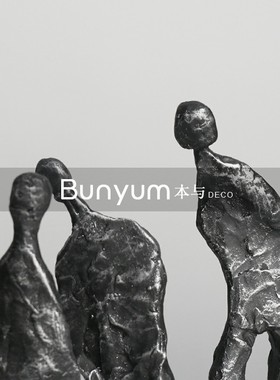 简约现代抽象人物摆件家居客厅玄关柜酒店售楼处样板房.间软装饰