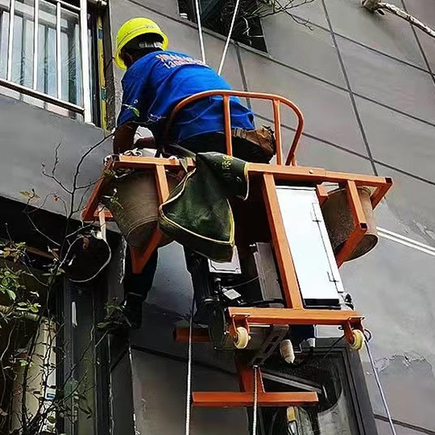 滑板吊吊V小电动220单人吊篮吊高空作业蜘蛛板板桥梁板板施工人坐