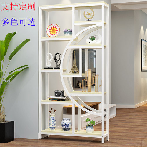 客厅置物架书架办公室玄关展示架简约铁艺隔断饭厅花架装饰架家用