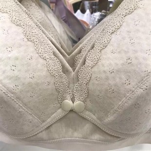 半糖棉纺孕产妇哺乳内衣无钢圈纯彩棉文胸哺乳胸罩透气薄款19002A