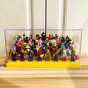 小人偶收纳盒透明亚克力防尘罩人仔展示盒架展示柜阶梯式拼装积木