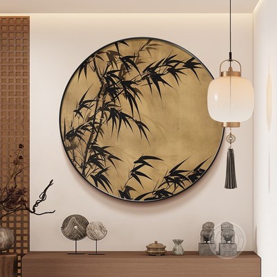 喜上眉梢入户玄关装饰画宋代美学客厅圆形挂画餐厅卧室床头花鸟画