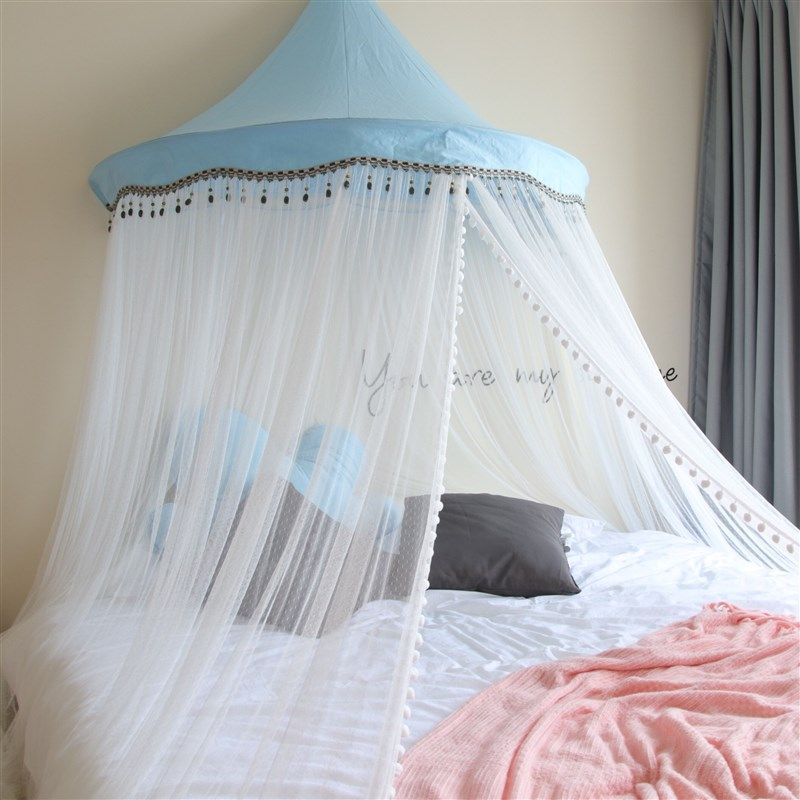 ins公主风吊顶圆顶儿童蚊帐宫廷免安装男女孩1.5/1.8m1.2米床双人