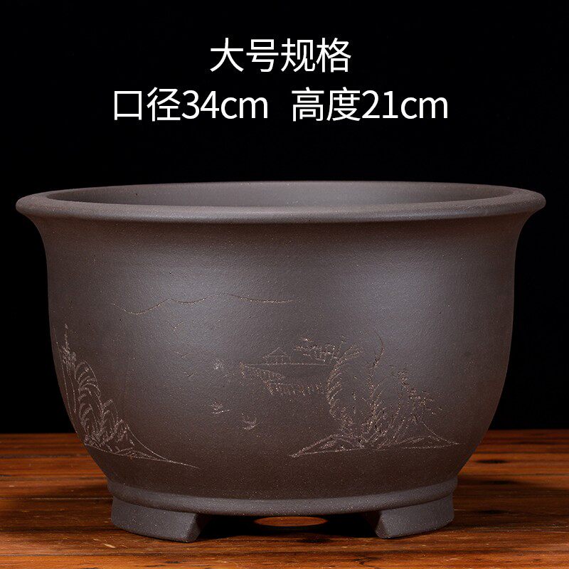 紫砂花盆特大号花盆n君子兰花盆吊兰花盆阳台种菜盆绿萝盆花盆陶