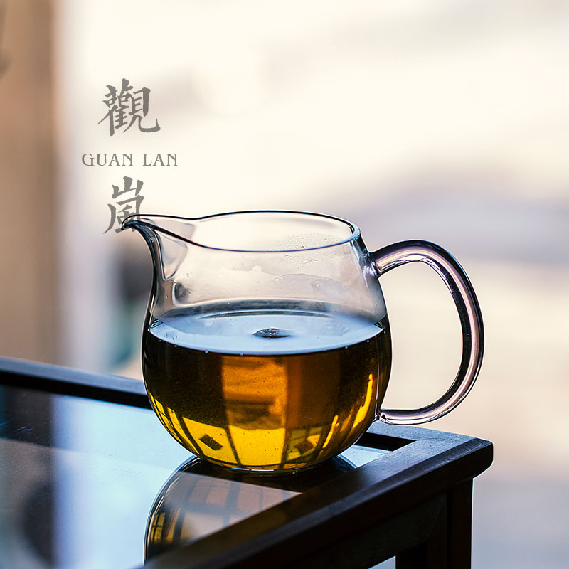 中式耐热玻璃公道杯茶海家v用小号公杯分茶器茶水分离公杯功夫茶
