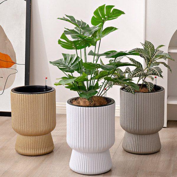 懒人花盆自动吸水花盆免浇水新款陶瓷圆形带底座绿萝兰花多肉盆器,家居饰品,花盆,淘宝优惠券,粉丝福利购,淘宝优惠卷