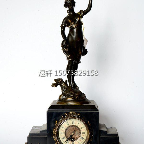 仿古董钟|老式上弦做旧铸铜理石座钟|样板间摆设|壁炉玄关装饰钟,家居饰品,座钟,淘宝优惠券,粉丝福利购,淘宝优惠卷