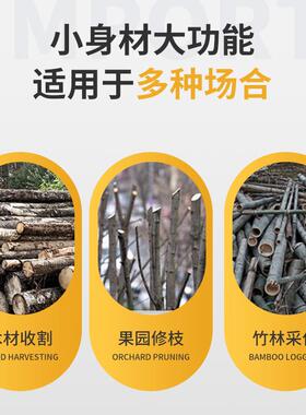 迷你手持式电锯链充单式锂电伐木锯小型家用无线手电锯便携IPQ式