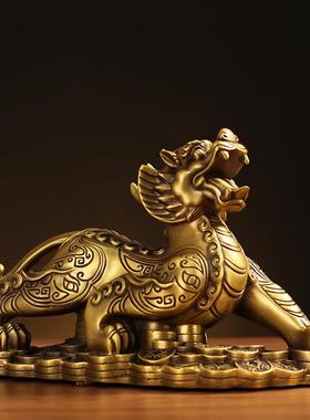 批铜发全黄貔貅一家居摆件饰皮丘办公室客KSB厅店铺装品店对铺开