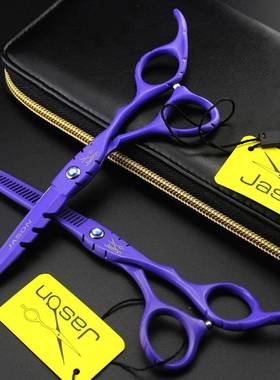 XIFS2杰森/0JASONY紫色美发剪刀理发剪平剪牙剪薄剪SY2-0打42