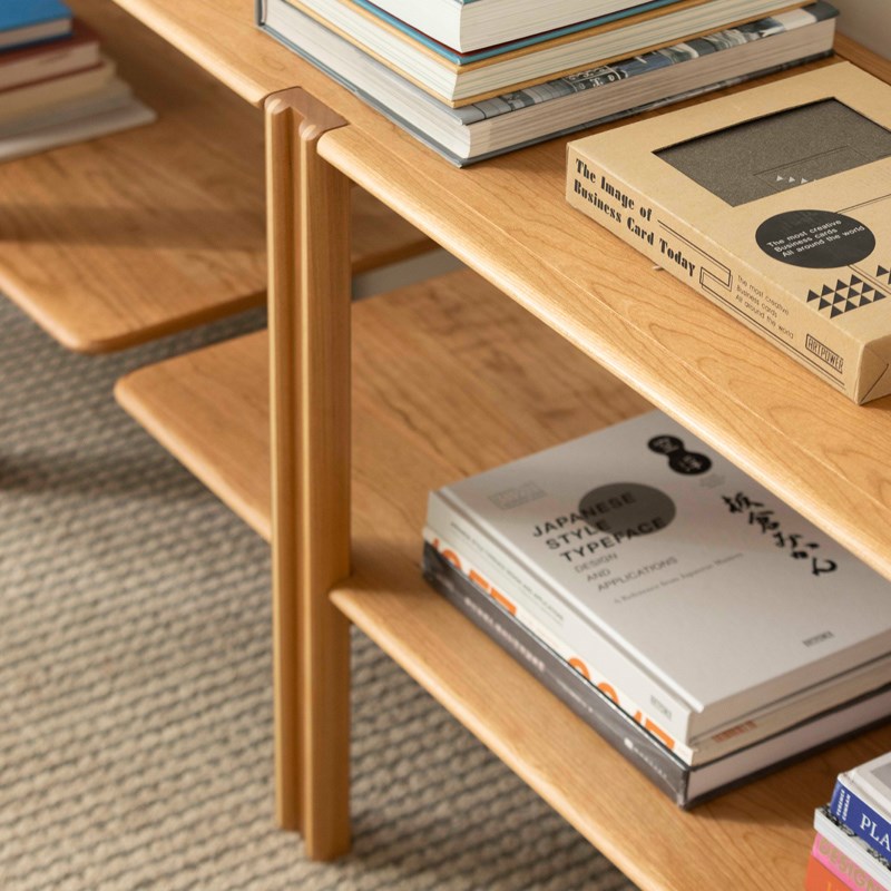 麻吉矮架 致家家居 客厅靠墙实木书架I阅读收纳柜置物架落地书柜