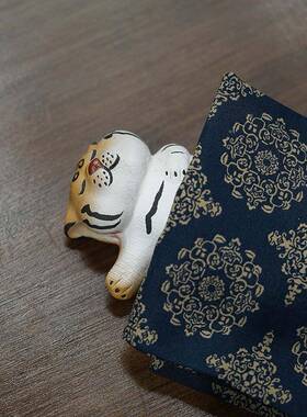 茶宠紫砂养小老躺平虎雕塑可FJO虎茶玩虎可爱萌生肖虎礼品茶礼装