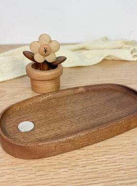 钥匙纳玄关收有花摆入户000896放门口实木钱置物架托盘家用创件意