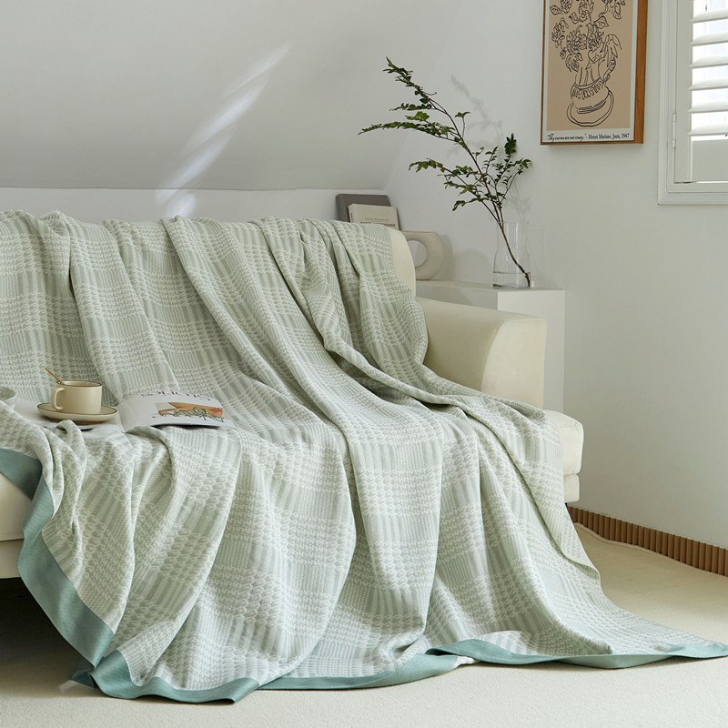 a类竹纤维盖毯床单成人夏季冷感沙发冰丝毯子纯棉纱布.毛巾被薄款