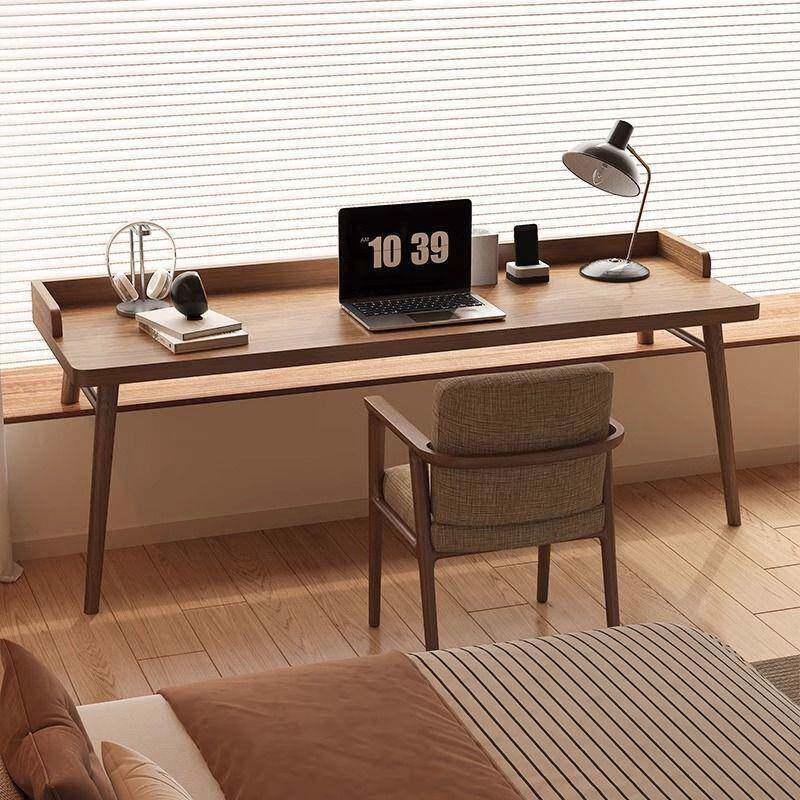 原实木飘窗高低脚电脑桌工学生卧室简约学习长桌窗台短腿RXP木桌