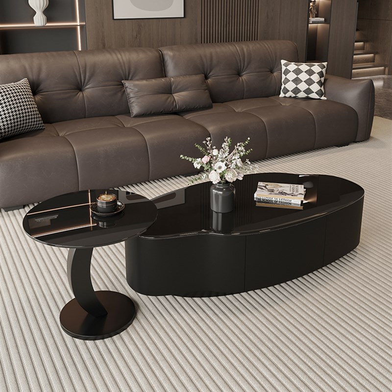 意大利玻璃咖啡桌客厅家居2025全新无障碍豪华高端网P红小公寓咖