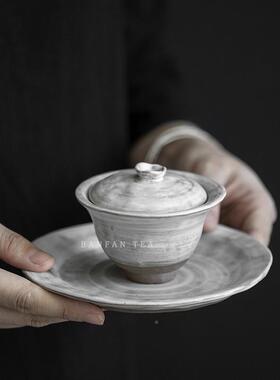 德复JM-fyy17玉堂手工陶瓷粉引岩矿家用茶式碗茶杯古日功夫茶纯具