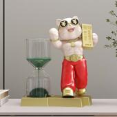 厂家肌招财猫磁性流沙沙FKD6499桌面装 饰视品摆漏件书房电柜办公