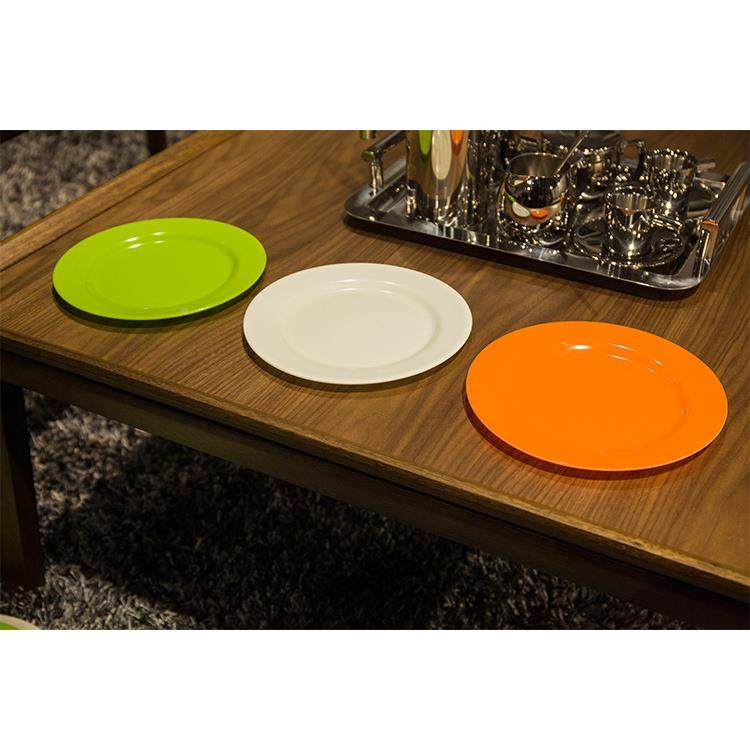 工瓷厂仿OTN密胺具盘子圆形自助餐盘浅盘高酒店档餐配货