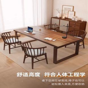 用莫比恩实木无品牌/书桌餐桌一大板长桌家台办公桌作客厅书房学