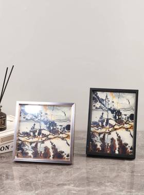北欧意抽象山水客画框装饰艺术摆件厅卧创室书1873房电视柜家居饰