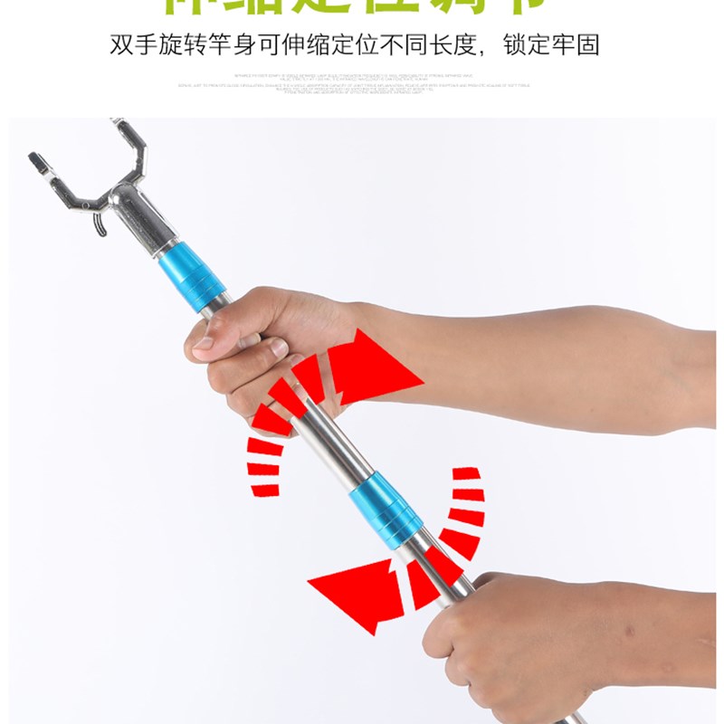 3米服装店用不锈钢m伸缩衣叉2米晒衣杆4米晾衣杆挑衣杆5米叉衣棍