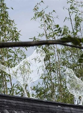 户外不锈钢镂空布谷鸟雕塑铁v艺网格动物仿真小鸟摆件售楼草坪装