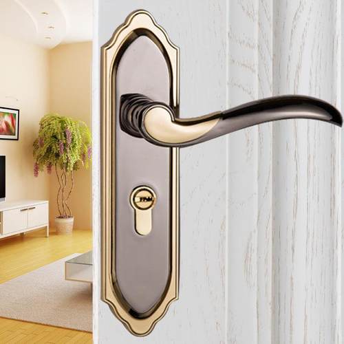 固3515特门锁室内卧室实木门锁式通用欧静音金色房门锁型锁室内门