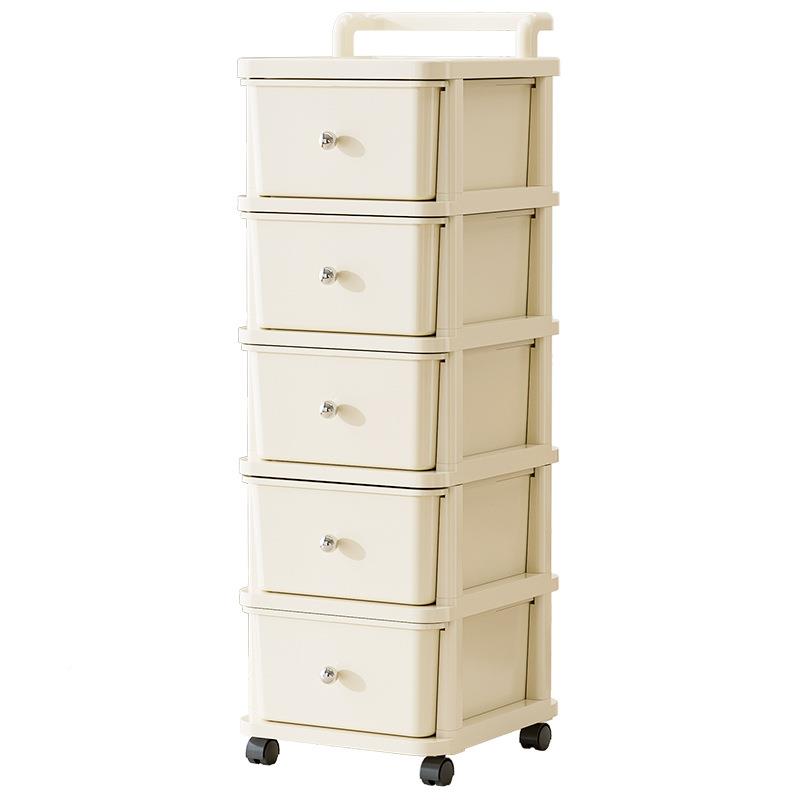 5年新圆球小推车PP抽屉式柜带门万向轮零食杂款物收2圆球小推纳架