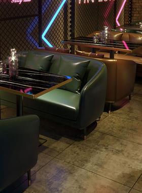 复古烤工业组风清LBV吧吧酒卡座沙发烧火锅店西餐咖啡厅酒吧桌椅